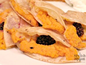 Sweet Potato Blackberry Quesadillas | www.StylishSpoon.com