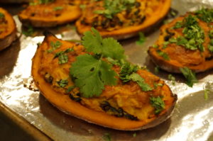 santa fe sweet potatoes healthy vegetarian gluten-free recipe black beans corn cilantro