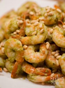 10 minute baked pesto shrimp | Stylish Spoon