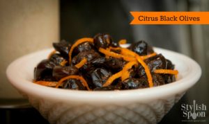 Citrus Black Olives - great for Halloween or for any winter cocktail party | www.StylishSpoon.com