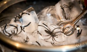 DIY creepy crawlie spider ice cubes | www.StylishSpoon.com