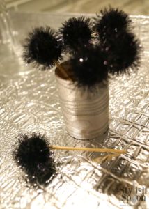 DIY Sparkly Pom Pom Toothpicks & Holder | www.StylishSpoon.com