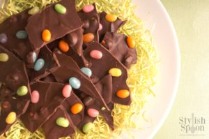Dark Chocolate Jellybean Bark for Easter | stylishspoon.com