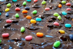 Dark Chocolate Jellybean Bark for Easter | stylishspoon.com