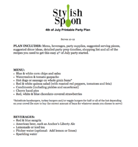 Free Printable 4th of July Party Plan | stylishspoon.com