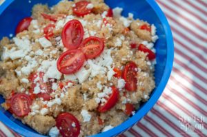 red and white quinoa salad 4th of july recipe cookout side dish