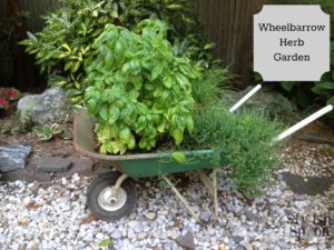 Reclaimed Wheelbarrow Herb Garden | stylishspoon.com