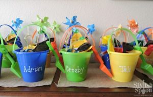 pool party beach bucket favors personalized