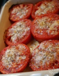 parmesan baked tomatoes - healthy summer recipe