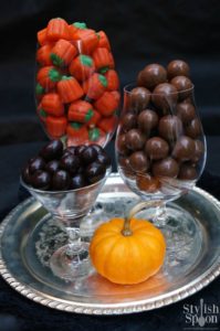 Fall Halloween Candy Display on Tray