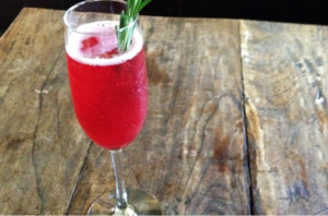 Poinsettia Christmas Holiday Champagne Cocktail