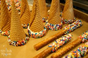 Hardest part was waiting for our white and dark chocolate sprinkle rimmed ice cream cones to hard