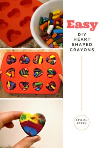 recycle broken crayons, kids diy valentines